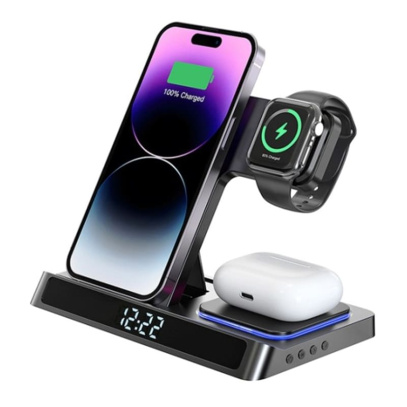 Беспроводное зарядное устройство WiWU Power Air 5в1 Wireless Charger (Wi-W006) Black, чёрный