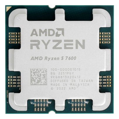 Процессор AMD Ryzen 5 7600, 3.8 ГГц (Turbo 5.1 ГГц), AM5, OEM (100-000001015)