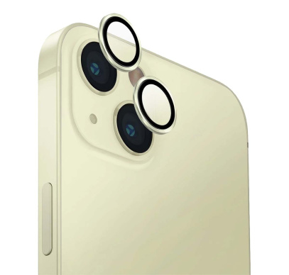 Защитное стекло для камеры iPhone 15/15 Plus UNIQ OPTIX Camera Lens protector Aluminium (IP6.1-6.7(2023)-ALENSYEL) Жёлый