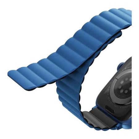 Ремешок для Apple Watch 49/45/44/42 mm UNIQ Revix Reversible Magnetic (45MM-REVBLUBLK) Синий/Черный