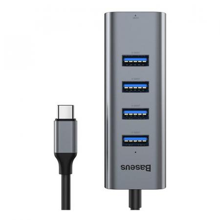 Переходник Baseus для MacBook HUB Enjoy series (Type-C to USB3.0*4+HDMI) (CAHUB-N0G) Deep Grey, тёмно-серый
