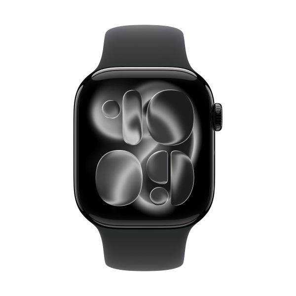 Apple Watch Series 11, 46 мм корпус из алюминия цвета «Jet Black», ремешок Sport Band размера S/M цвета «Black»