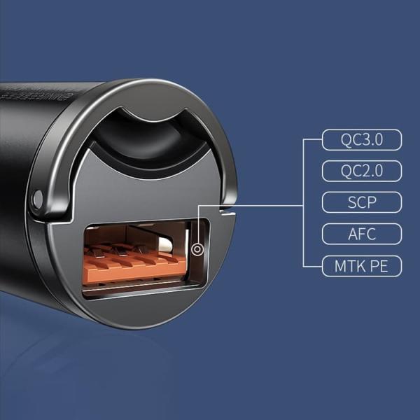 Автомобильная зарядка в прикуриватель быстрая Baseus Tiny Star Mini Quick Charge 30W VCHXXU QC 3.0 (VCHX-A0G) Черный