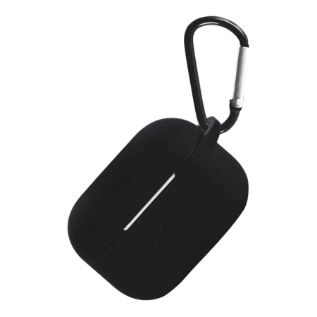 Чехол для Airpods Pro 2 Gurdini прорезиненный soft touch c карабином, Чёрный