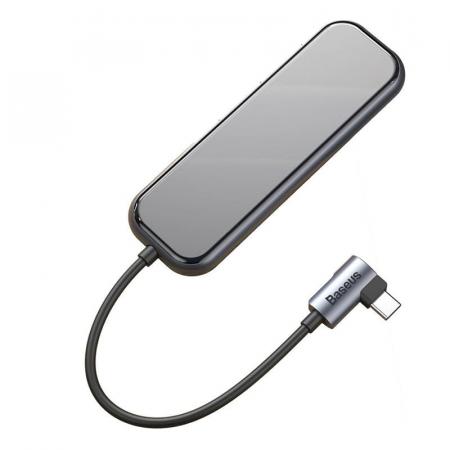 Переходник Baseus для MacBook HUB Multifunctional (Type-C to 4xUSB3.0+PD) (CAHUB-EZ0G) Deep Grey, тёмно-серый