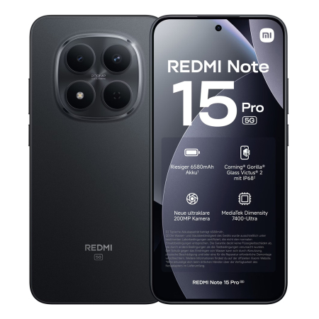 Xiaomi Redmi Note 15 Pro 5G 12/512Gb Black, чёрный