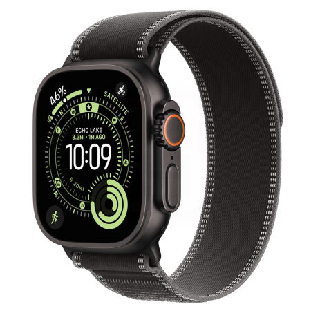 Apple Watch Ultra 3 (2025), 49 мм корпус из титана цвета «Black», ремешок Trail Loop размера S/M цвета «Black/Charcoal»