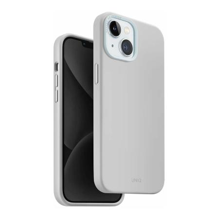 Чехол для iPhone 15 с Magsafe UNIQ Lino (IP6.1(2023)-LINOHMCGRY) Серый