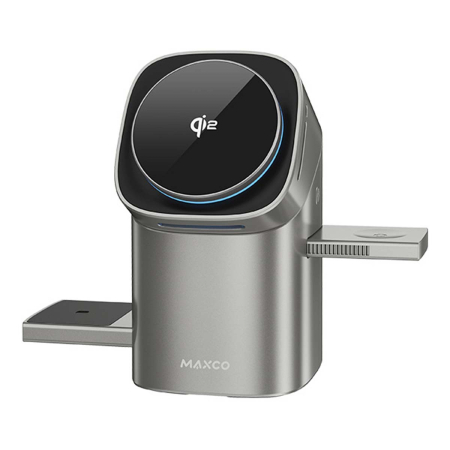 Беспроводное зарядное устройство Maxco MW15 Full Touch Wireless Charger 15W Grey, серый